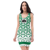 Queen'n Queen Of Spades Green Diamond Pattern Party Dress