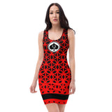 Queen'n Queen Of Spades Black Red Diamond Pattern Party Dress