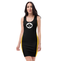 Queen'n Queen Of Spades Black Yellow 2 Toned Party Dress