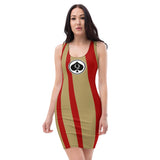 Queen'n Queen Of Spades Red Gold Striped Party Dress