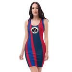 Queen'n Queen Of Spades Navy Red Striped Party Dress