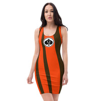 Queen'n Queen Of Spades Brown Black Striped Party Dress