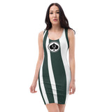 Queen'n Queen Of Spades Green White Striped Party Dress