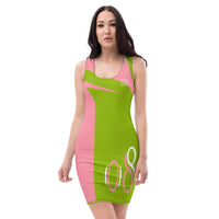 ThatXpression Fab Pink & Green 08 Fitted Racerback Dress