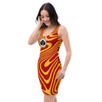 Queen'n Queen Of Spades Yellow/Red Swirl Party Dress