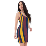 ThatXpression's Multi Colored Navy & Yellow Cleveland Ohio Themed Fitted Dress