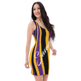 ThatXpression's Los Angeles Themed Purple & Gold Savage Fitted Dress Collection