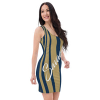 ThatXpression's Los Angeles Themed Blue & Gold Savage Fitted Dress Collection