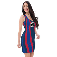 Queen'n Queen Of Spades Navy Red Striped Party Dress