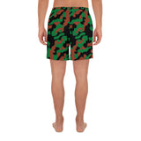 ThatXpression Fashion Boston Green Camo Pattern Athletic Long Shorts