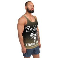 ThatXpression Train Hard Muscle Man Black & Gold Tank Top