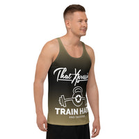 ThatXpression Fashion Fit Train Hard & Takeover Kettlebell Men's Tank Top