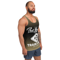 ThatXpression Fashion Fit Barbell Train Hard & Takeover Men's Tank Top