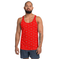 ThatXpression Fashion Elegance Collection Red and Tan Tank Top