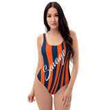 ThatXpression's Navy & Blue Denver Themed Striped Savage One-Piece Swimsuit
