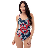 ThatXpression Fashion Camo New England Themed One-Piece Swimsuit