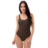 ThatXpression Fashion's Elegance Collection Brown and Tan One-Piece Swimsuit