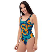 ThatXpression Fashion Camo Miami Themed One-Piece Swimsuit