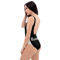 Queen Of Spades Spade Stripes One-Piece Swimsuit