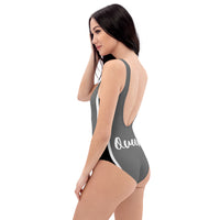 Queen Of Spades Grey One-Piece Swimsuit