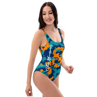 ThatXpression Fashion Camo Miami Themed One-Piece Swimsuit
