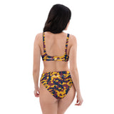ThatXpression Fashion Gold Navy Camo Themed high-waisted bikini
