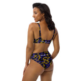 ThatXpression Fashion Black Gold Purple Camo Themed high-waisted bikini