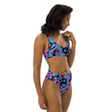 ThatXpression Fashion Teal Black Camo Themed high-waisted bikini