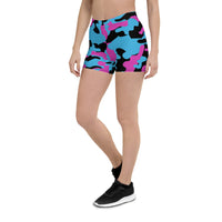 ThatXpression Fashion Athletic Fitness Yoga Miami Vice Heat Themed Camo Shorts