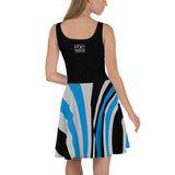 ThatXpression Plus Size Home Team Carolina Black Blue Skater Dress