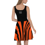 ThatXpression Plus Size Home Team Cincinnati Black Orange Skater Dress