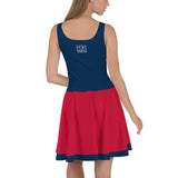ThatXpression Navy Red Buffalo Jersey Themed Skater Dress