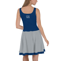 ThatXpression Navy Gray Colts Jersey Themed Skater Dress