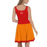 ThatXpression Red Gold Tampa Bay Jersey Themed Skater Dress
