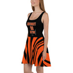 ThatXpression Plus Size Home Team Cincinnati Black Orange Skater Dress
