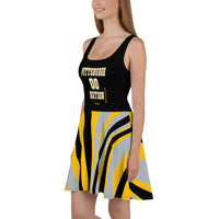 ThatXpression Plus Size Home Team Pittsburgh Black Yellow Skater Dress