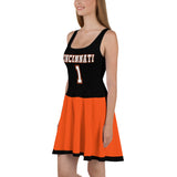 ThatXpression 2-Tone Cincinnati Jersey Themed Skater Dress