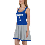 ThatXpression Royal Gray Cowboys Jersey Themed Skater Dress