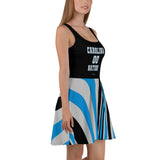 ThatXpression Plus Size Home Team Carolina Black Blue Skater Dress