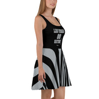 ThatXpression Plus Size Home Team Las Vegas Black Silver Skater Dress
