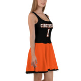 ThatXpression 2-Tone Cincinnati Jersey Themed Skater Dress