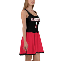 ThatXpression Black Red Kansas City Jersey Themed Skater Dress