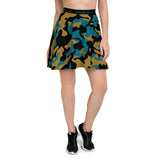ThatXpression Fashion Teal Black Gold Camo Themed Skirt