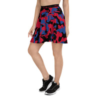 ThatXpression Fashion Red Black Blue Camo Themed Skirt