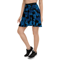 ThatXpression Fashion Blue Navy Black Camo Themed Skirt