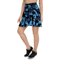 ThatXpression Fashion Blue Black Camo Themed Skirt