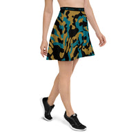 ThatXpression Fashion Teal Black Gold Camo Themed Skirt