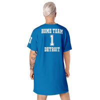 ThatXpression Home Team Detroit Jersey Themed T-shirt dress