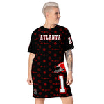 ThatXpression Swagged Atlanta Home Team Jersey T-shirt dress