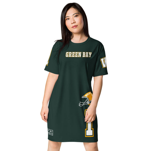 ThatXpression Home Team Green Bay Jersey Themed T-shirt dress ThatXpression Home Team Green Bay Jersey Themed T-shirt dress